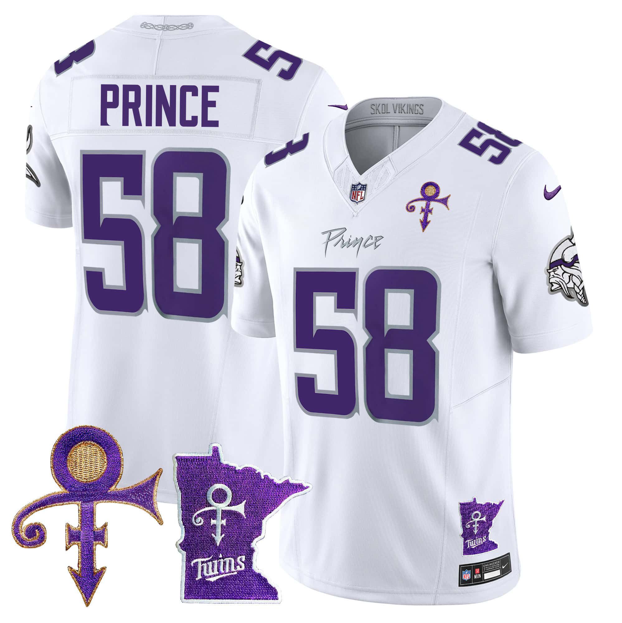 Men Minnesota Vikings #58 Prince White 2024 Nike Prince Vapor Limited NFL Jersey